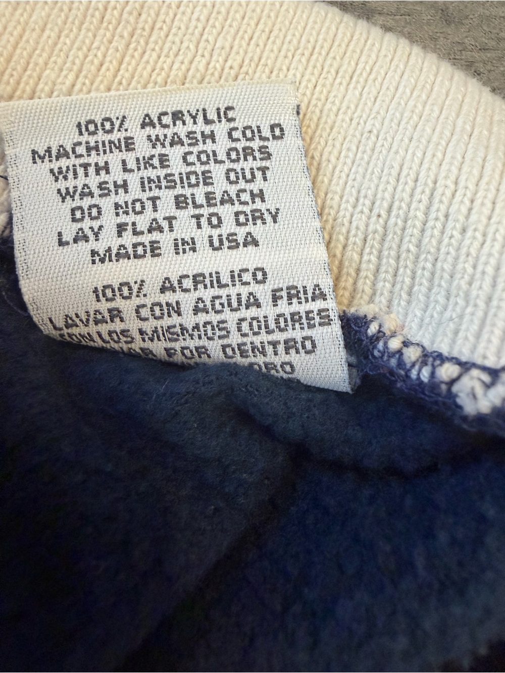 Vintage Christmas Teddy Bear Window Scene Sweater Navy Blue Holiday Collared L - Picture 6 of 7